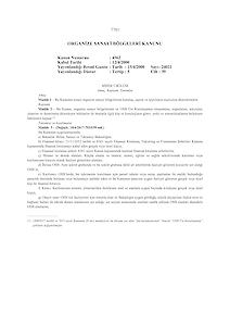 4562 Organize Sanayi Bölgeleri Kanunu