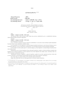 2872 Sayılı Çevre Kanunu