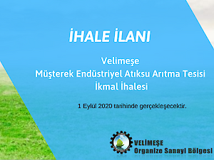velimeşe Müşterek Endüstriyel Atıksu Arıtma Tesisi Ikmal Ihalesi