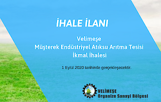 velimeşe Müşterek Endüstriyel Atıksu Arıtma Tesisi Ikmal Ihalesi