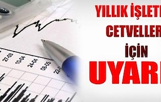 Uyarı : Yıllık Işletme Cetvelleri