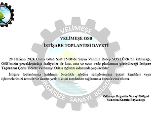 Velimeşe Osb İstişare Toplantısı Daveti