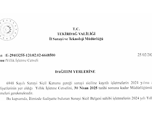 707 Yıllık Işletme Cetveli