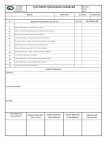 İş Bitirme İçin Gerekli Evraklar