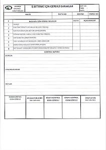 İş Bitirme İçin Gerekli Evraklar