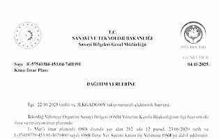 Velimeşe OSB İlave ve Revizyon İmar Planı ile Plan Açıklama Raporu