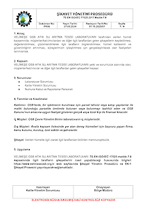 Şikayet Yönetimi Prosedürü